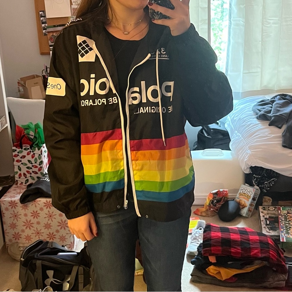 Polaroid wind breaker/thin, light full zip jacket